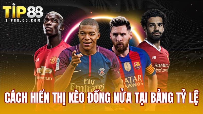 Cách hiển thị kèo đồng nửa tại bảng tỷ lệ